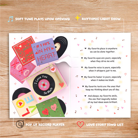 For The Record (Music & Lights)3D Pop Up Card