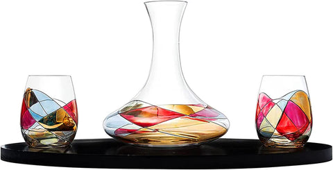 Artisanal Hand Painted Renaissance Romantic Stained Glass