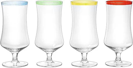 Hurricane Glasses, Large 17oz Pina Colada Set of 4