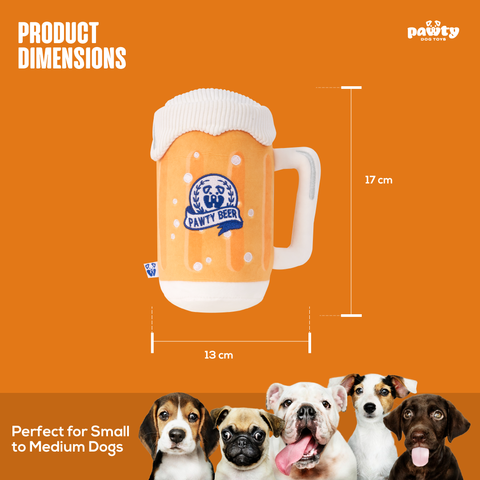 PAWTY BEER PLUSH DOG TOY