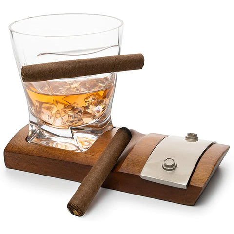 Cigar Glass & Coaster & with A Whiskey Cigar Glasses