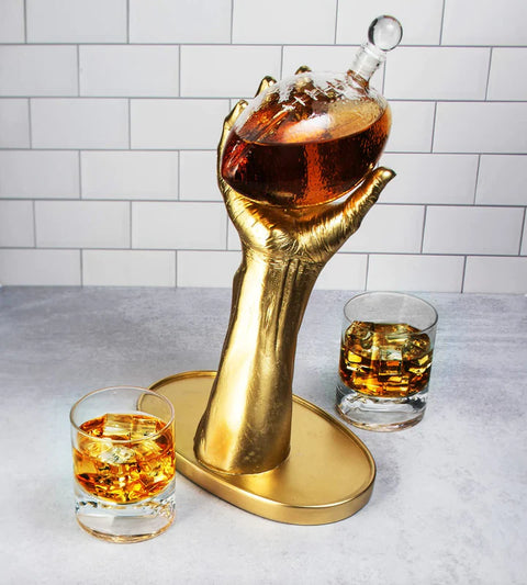 Football Decanter with 2 Football Whiskey & Wine Glasses