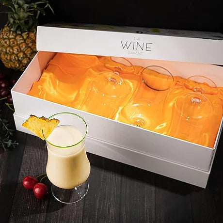 Hurricane Glasses, Large 17oz Pina Colada Set of 4