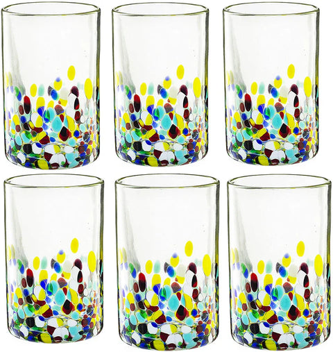 Hand Blown Mexican Drinking Glasses and Pitcher – Set of 6