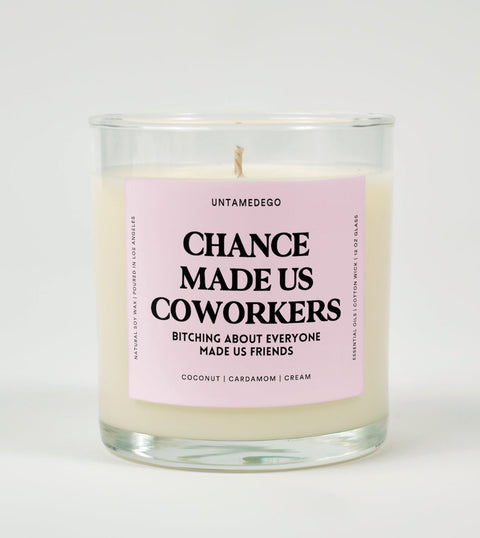 Chance Made Us Coworkers Glass Candle