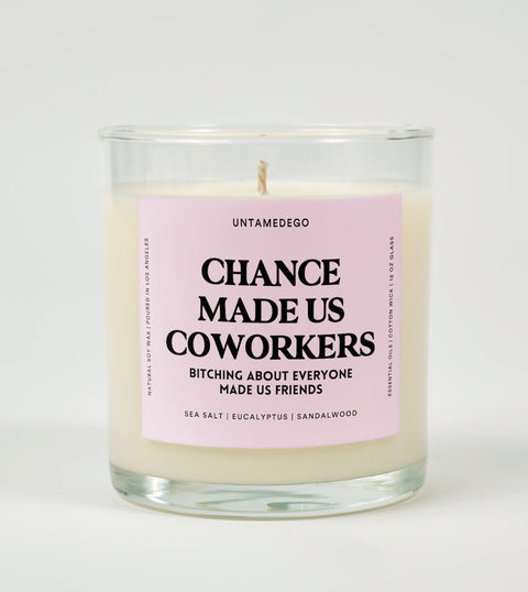 Chance Made Us Coworkers Glass Candle