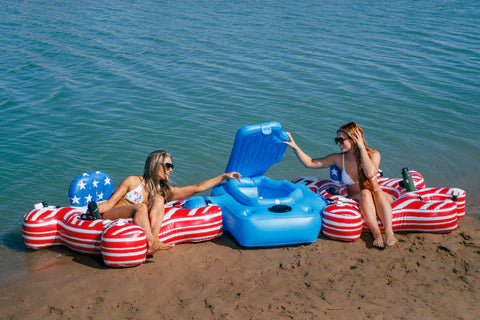 American Flag Lounger Buddy Bundle With 46QT Interlocking Cooler!