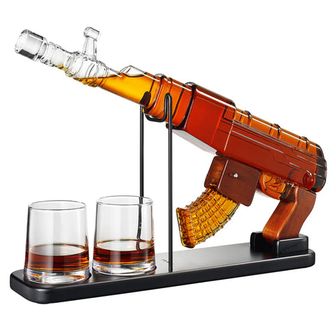 Gifts for Men Dad, Guns Whiskey Decanter Set for Men - Gun Decanter