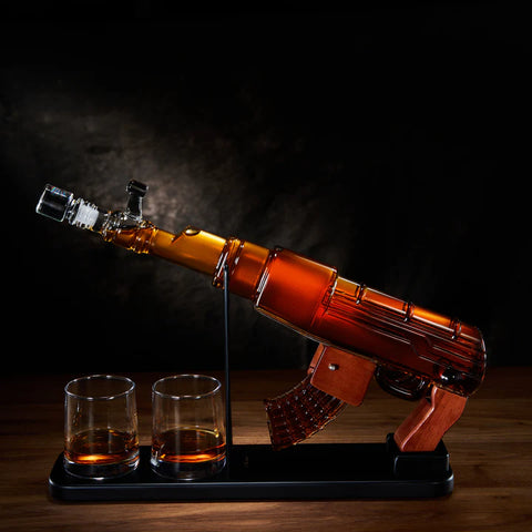 Gifts for Men Dad, Guns Whiskey Decanter Set for Men - Gun Decanter