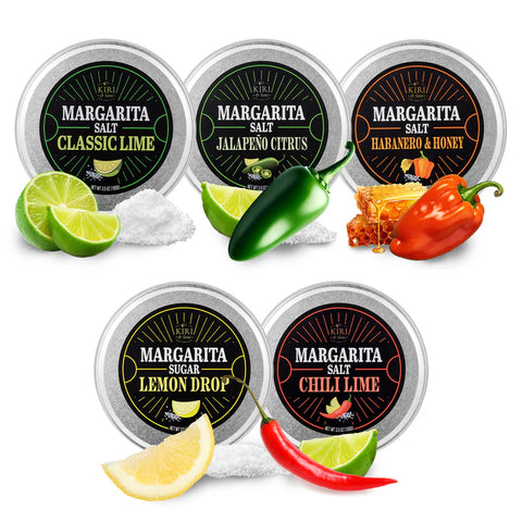 5-Pack Premium Margarita & Cocktail Flavored Salt Rimmer, Variety Set 3.5oz