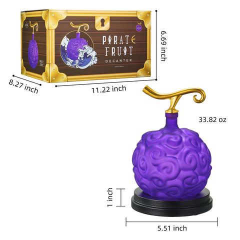 Pirate Fruit Whiskey & Wine Decanter, 34 OZ Anime Pirate Devil Colored Barware