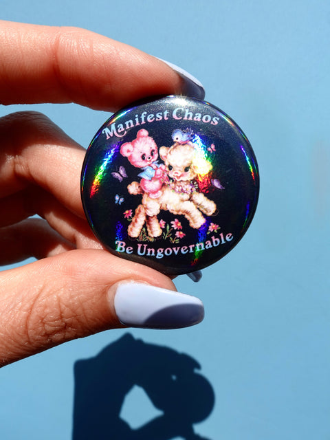 Anarchist Pin Pack – Limited Drop- Holographic Pastel Buttons Pin pack (Set of 6)
