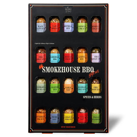 Smokehouse BBQ Gourmet Grilling Spice Set | 20-Set | Glass Bottle Seasonings