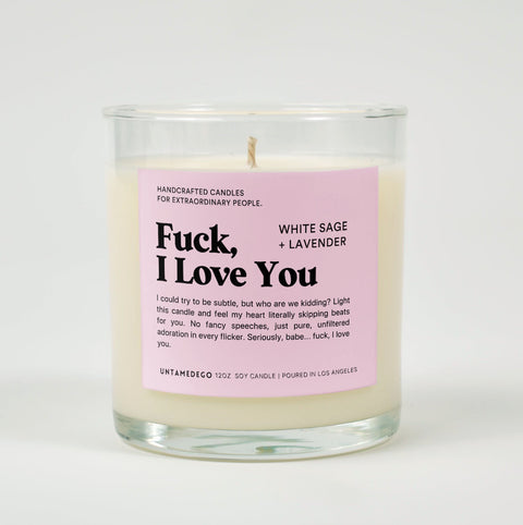 Fuck I Love You Glass Candle