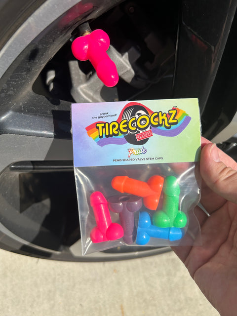 Tirecockz Pride Edition Prank Dick Shaped Valve Stem Cap - 5 Pack