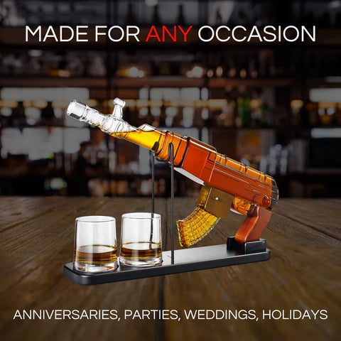 Gifts for Men Dad, Guns Whiskey Decanter Set for Men - Gun Decanter