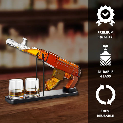 Gifts for Men Dad, Guns Whiskey Decanter Set for Men - Gun Decanter