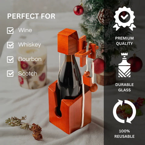 Wine Bottle Puzzle Game - 3D Wooden Wine Bottle Holder