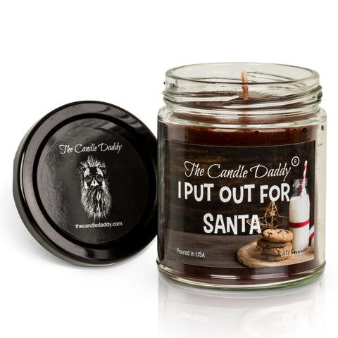 I Put Out For Santa Holiday Candle - Funny Chocolate Chip Cookie Scented Candle - Funny Holiday Candle for Christmas, New Years - Long Burn Time, Holiday Fragrance, Hand Poured in USA - 6oz