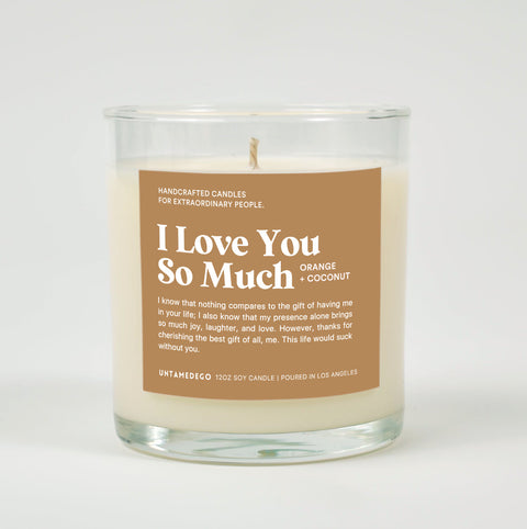 I Love You So Much Glass Candle