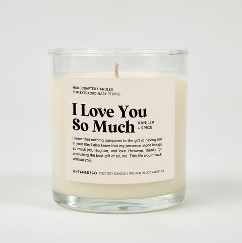 I Love You So Much Glass Candle