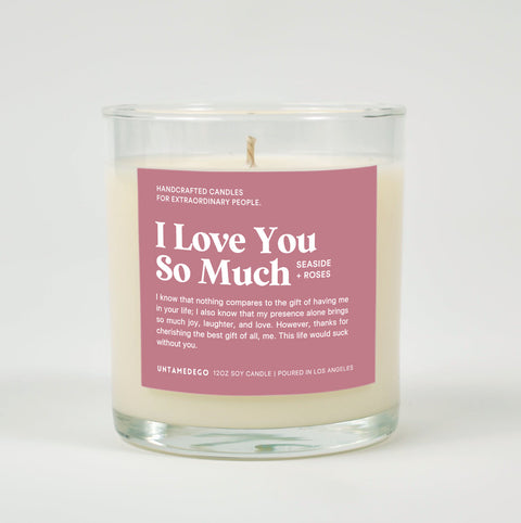 I Love You So Much Glass Candle