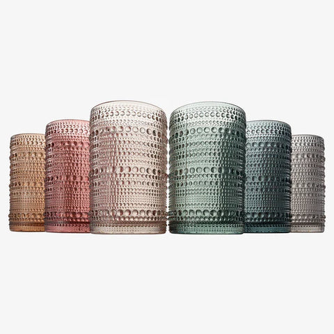 Beaded Highball Drinking Glasses | Set of 6