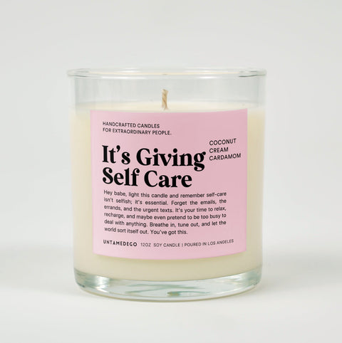 It's Giving Self Care Glass Candle