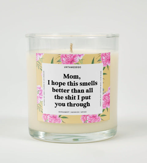 I Hope This Smellls Better Than All The Shit I Put You Through Glass Candle