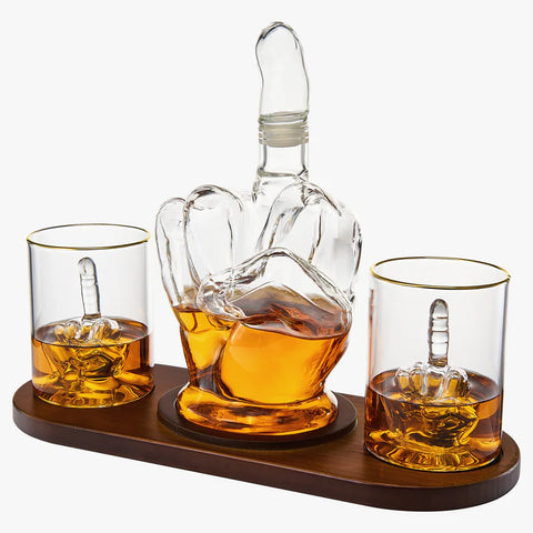 Middle Finger Decanter Novelty Whiskey & Wine Decanter Set