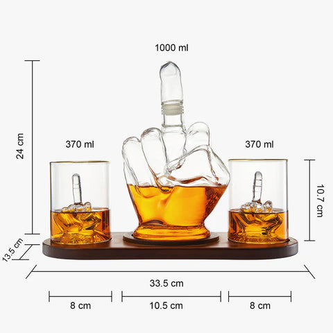 Middle Finger Decanter Novelty Whiskey & Wine Decanter Set