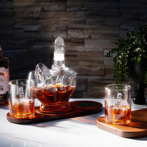 Middle Finger Decanter Novelty Whiskey & Wine Decanter Set