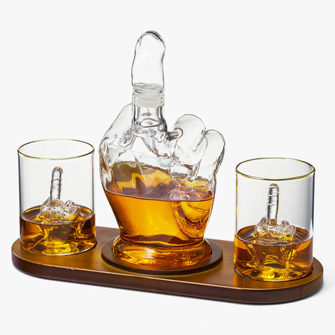 Middle Finger Decanter Novelty Whiskey & Wine Decanter Set