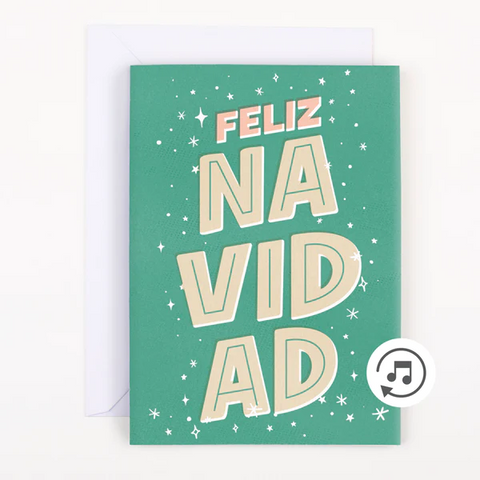 Endless Feliz Navidad With Glitter Christmas Prank Card