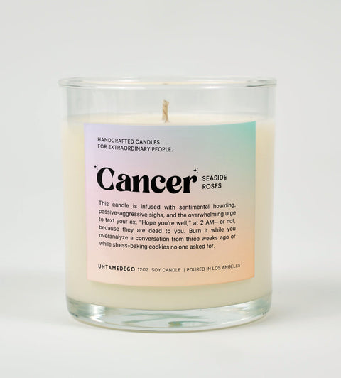 Cancer Astrology Glass Candle
