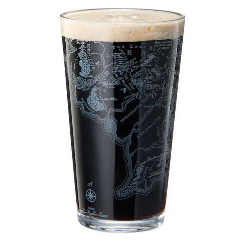 LOTR Middle Earth Map Beer Glass - 15 OZ Middle-Earth Fantasy Glassware Inspired by Lord of The Rings