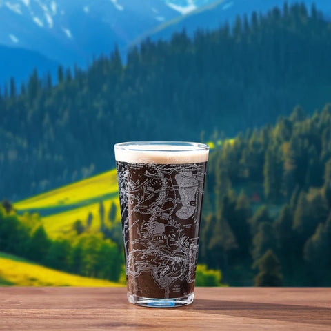 LOTR Middle Earth Map Beer Glass - 15 OZ Middle-Earth Fantasy Glassware Inspired by Lord of The Rings