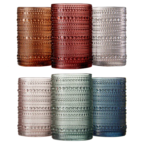 Beaded Highball Drinking Glasses | Set of 6