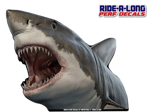 New Great White Shark Ride a Long Perforated Decal