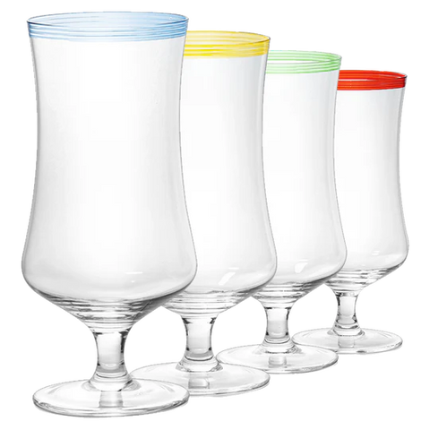 Hurricane Glasses, Large 17oz Pina Colada Set of 4
