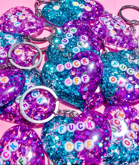 Fuck Off Glitter Keychain