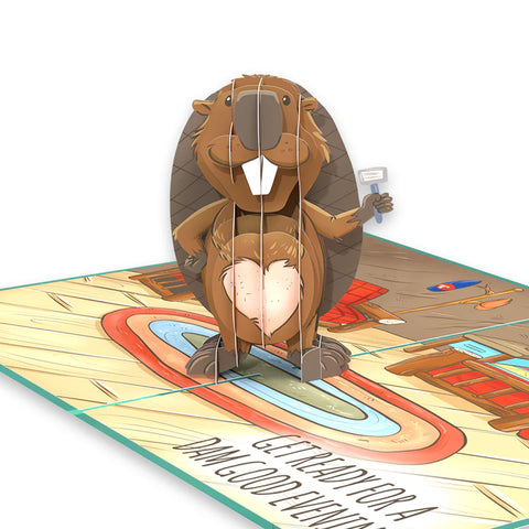 Dam Good Beaver Inappropriate 3D Greeting Card