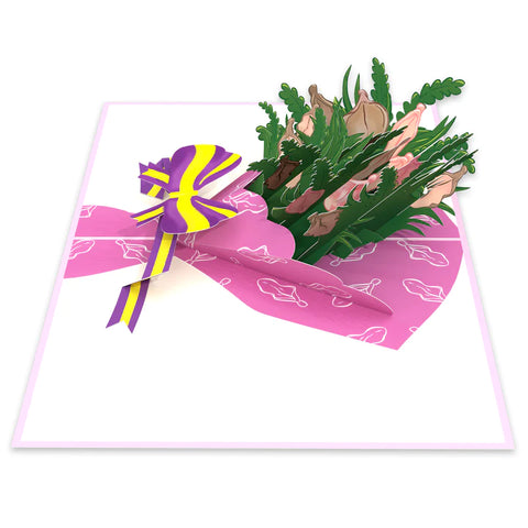 Bouquet of Clits Inappropriate 3D Card