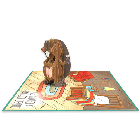 Dam Good Beaver Inappropriate 3D Greeting Card