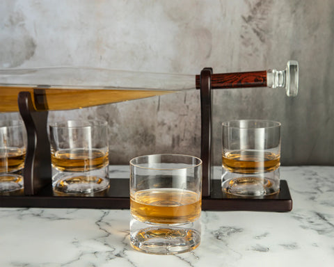 Baseball Bat Whiskey Decanter Set with 4 Baseball Glasses