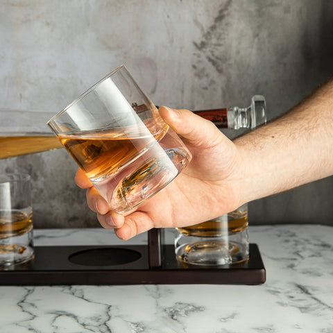Baseball Bat Whiskey Decanter Set with 4 Baseball Glasses