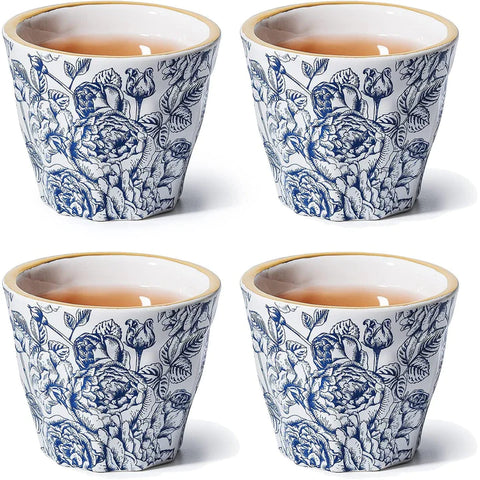 Beautiful Floral Espresso Ceramic Coffee Mugs