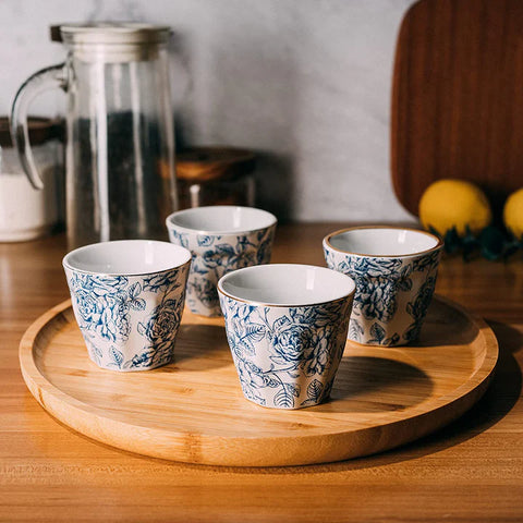 Beautiful Floral Espresso Ceramic Coffee Mugs