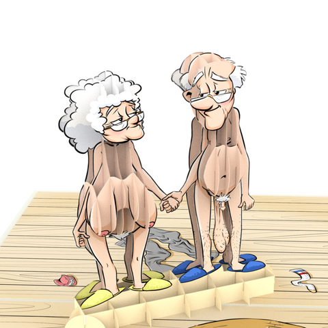 Grow Old Inappropriate 3D Greeting Card