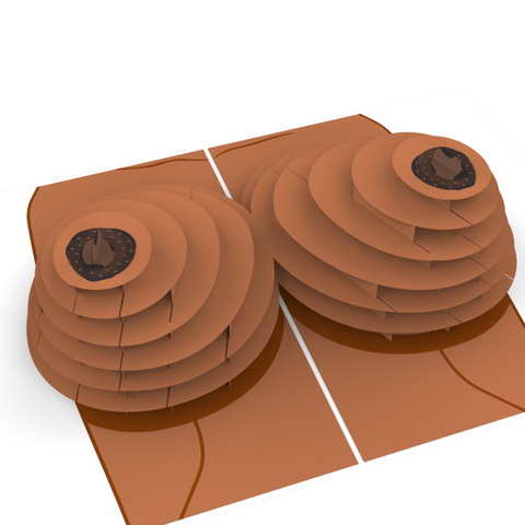 Naughty Knockers Inappropriate 3D Boobs Card (Color Variation: Brown)
